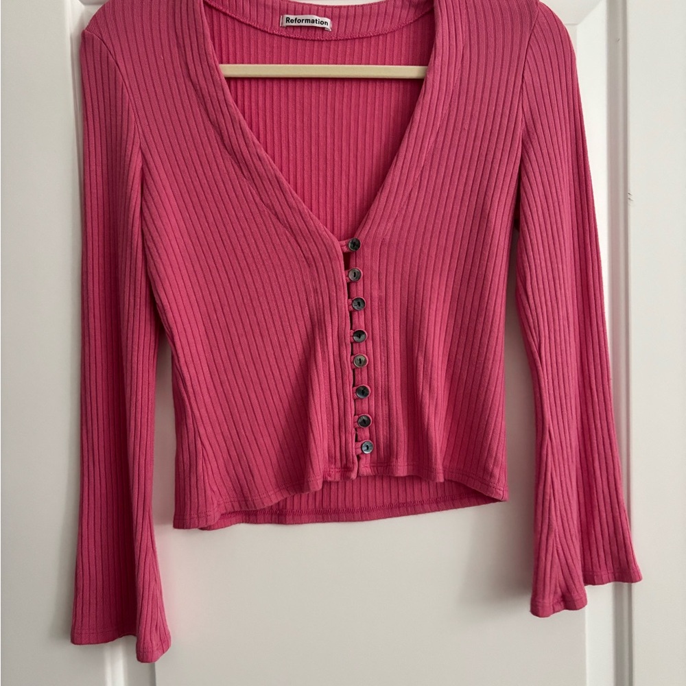 Reformation Button Front Crop Top - image 1